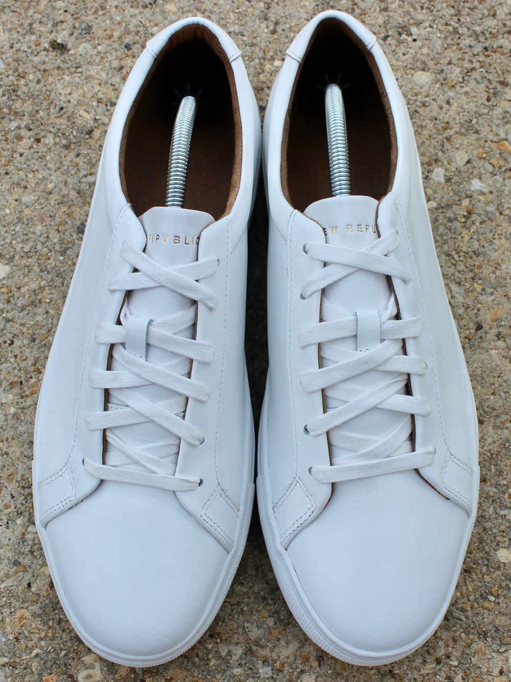 New Republic Kurt Leather Men's Sneakers in Triple White Sz 12.5
